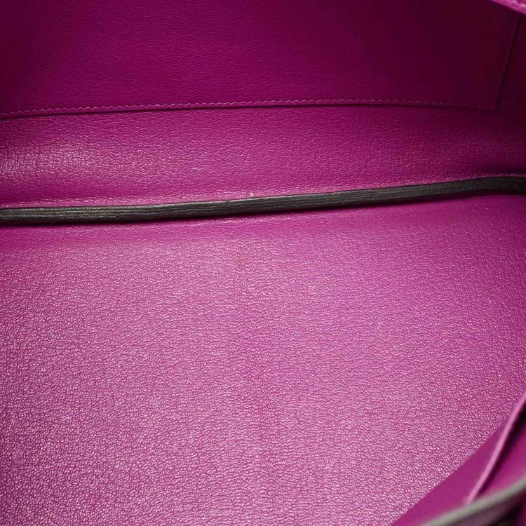 Pre Owned Hermes Rose Pourpre Togo Leather Palladium Finish Birkin 30 Bag