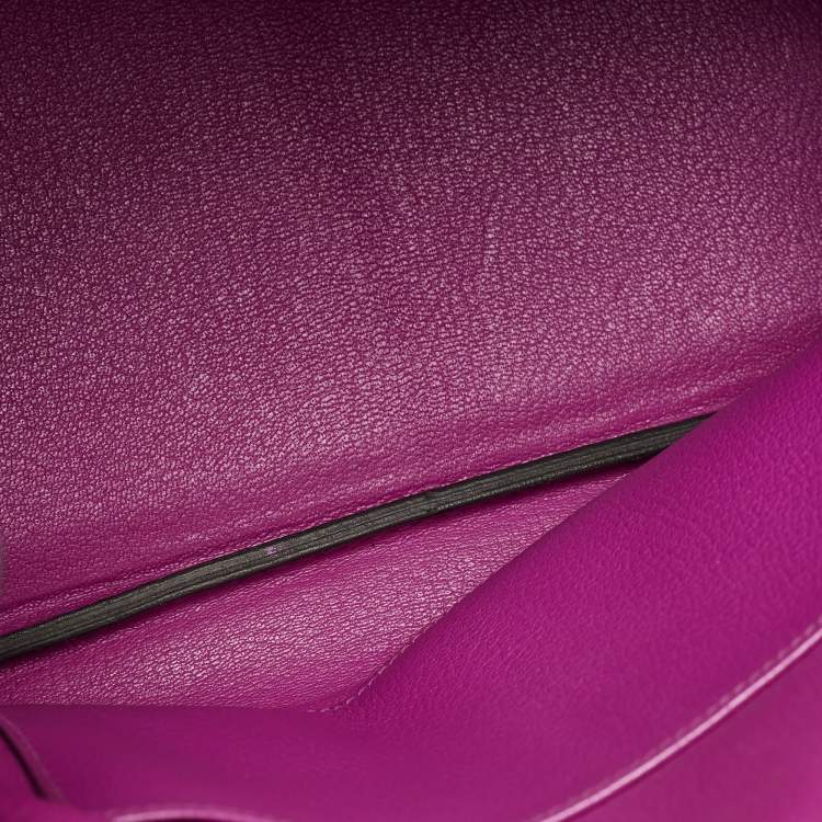 Pre Owned Hermes Rose Pourpre Togo Leather Palladium Finish Birkin 30 Bag