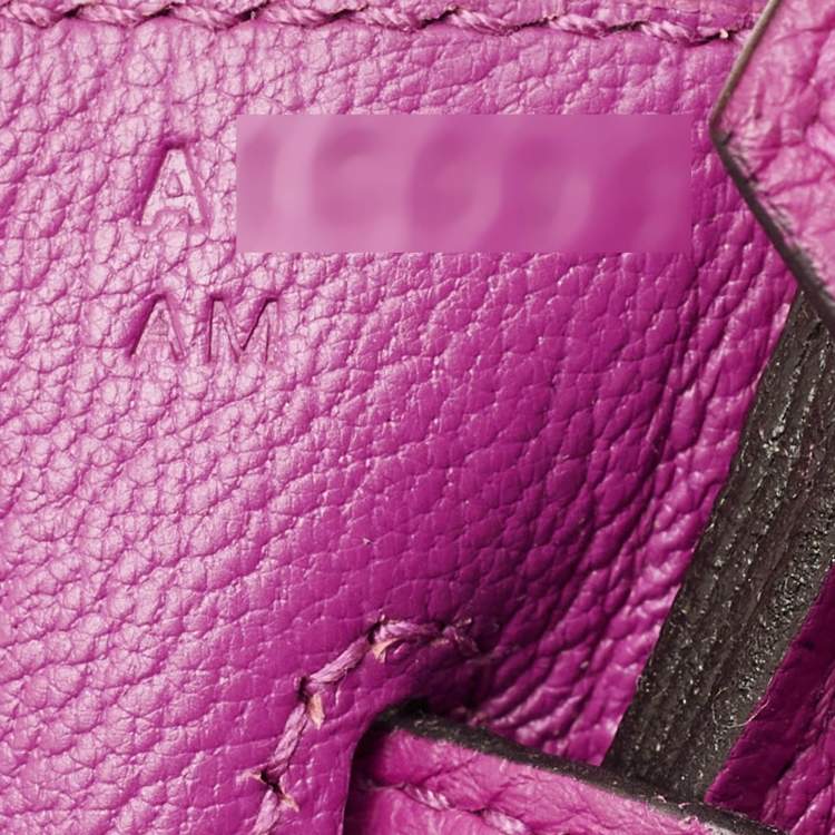 Pre Owned Hermes Rose Pourpre Togo Leather Palladium Finish Birkin 30 Bag