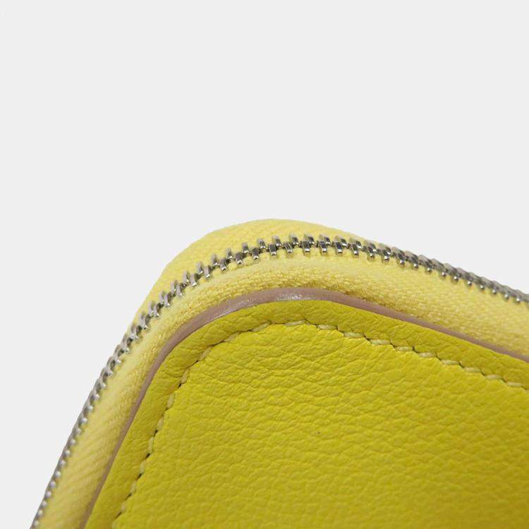 Pre Owned Hermes Azap Long Lime Evercolor Leather Wallet