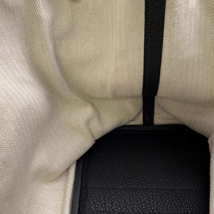 Pre Owned Hermes Garden Party PM Black Negonda Leather Tote Bag