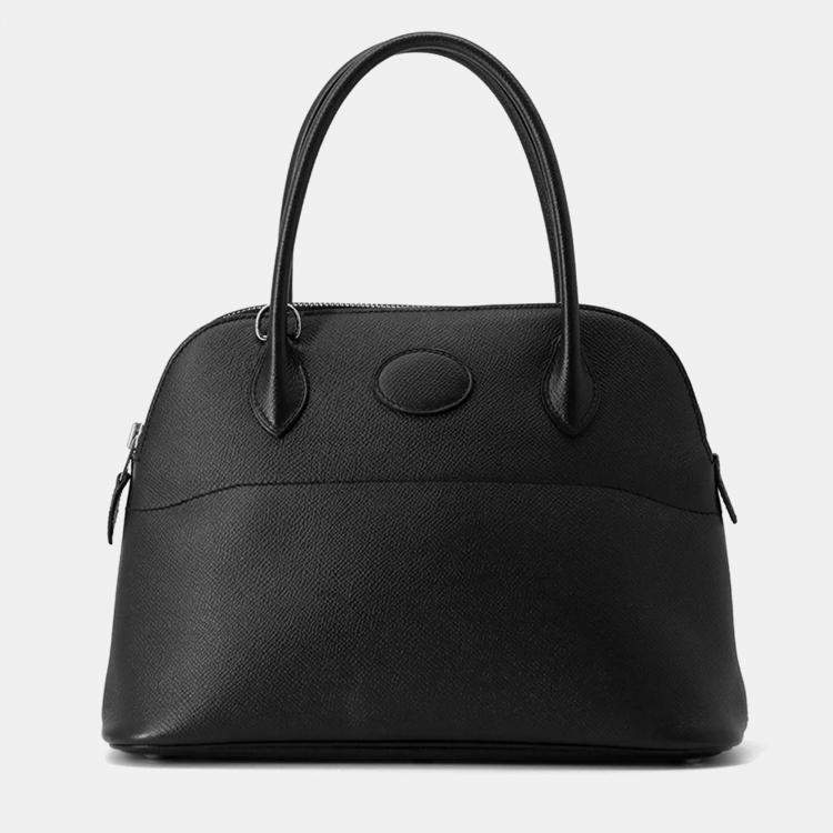Pre Owned Hermes Bolide 27 Black Epsom Leather Handbag