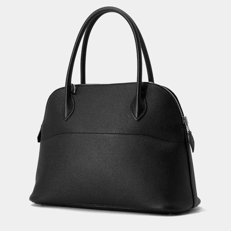 Pre Owned Hermes Bolide 27 Black Epsom Leather Handbag