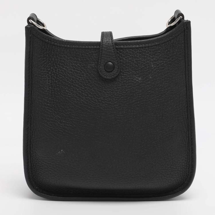 Pre Owned Hermès Black Taurillon Clemence Leather Evelyne TPM Bag
