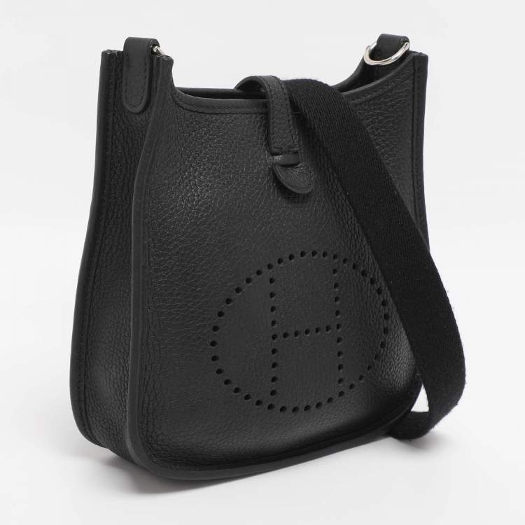 Pre Owned Hermès Black Taurillon Clemence Leather Evelyne TPM Bag