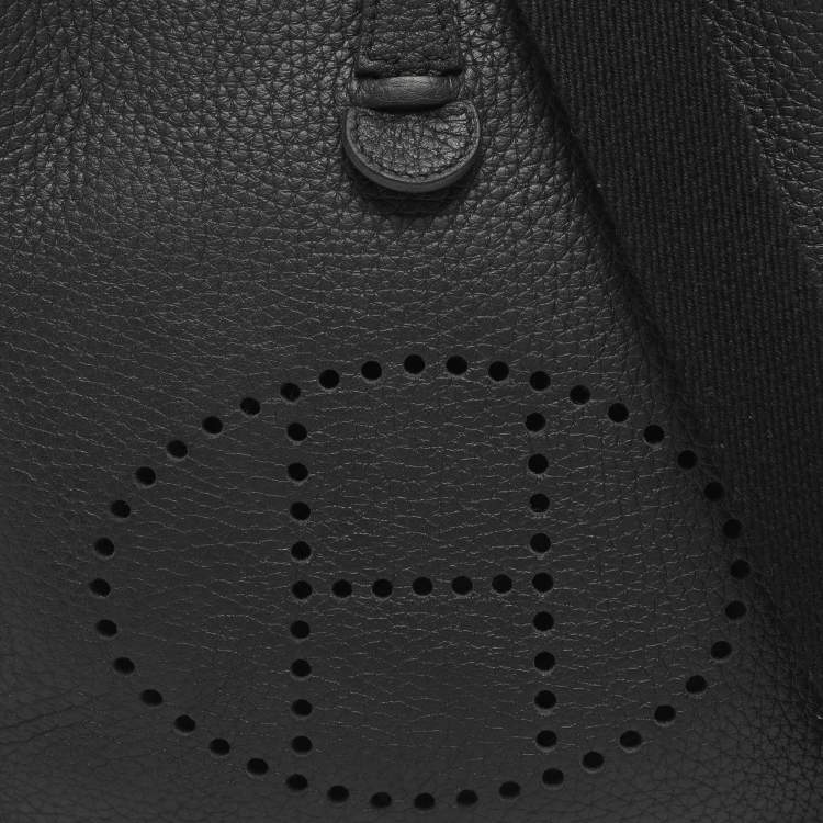 Pre Owned Hermès Black Taurillon Clemence Leather Evelyne TPM Bag