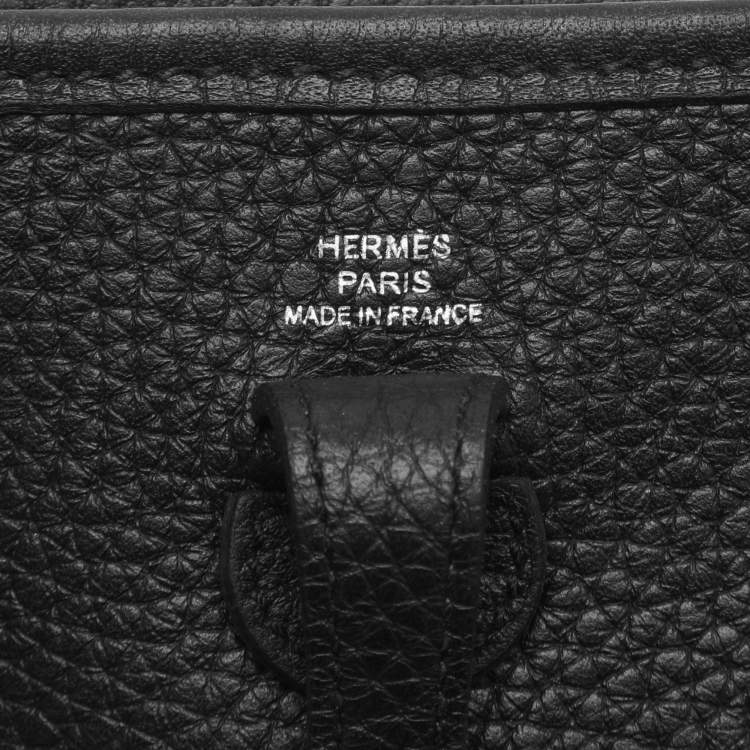 Pre Owned Hermès Black Taurillon Clemence Leather Evelyne TPM Bag