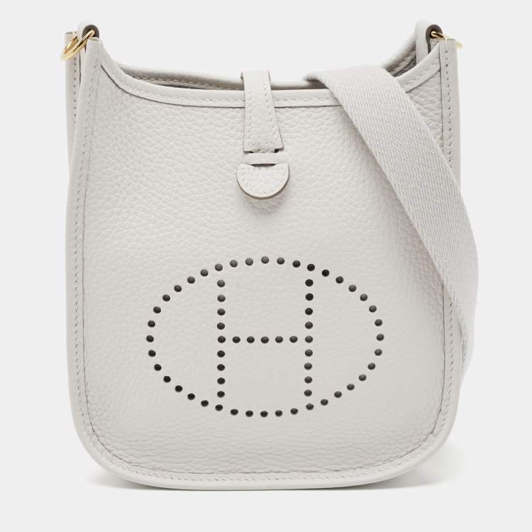 Pre Owned Hermès Gris Pale Taurillon Clemence Leather Evelyne TPM Bag
