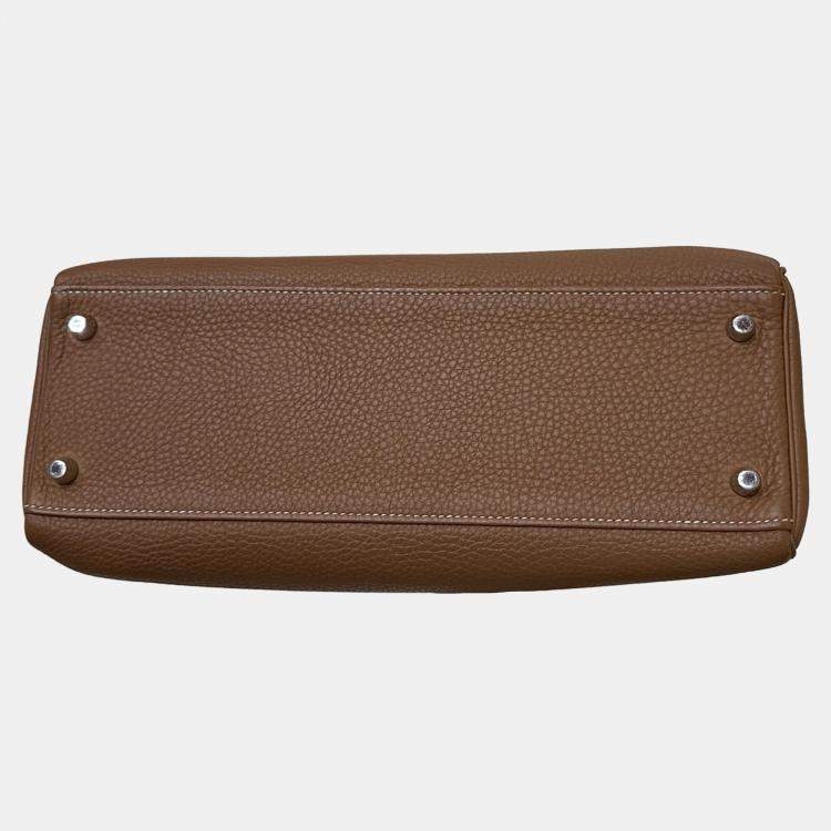 Pre Owned Hermes Kelly 32 Gold Leather Shoulder Bag