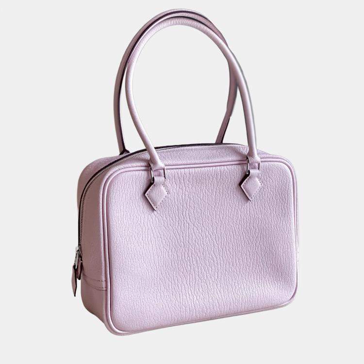 Pre Owned Hermes Plume Mini Pink Leather Top Handle Bag