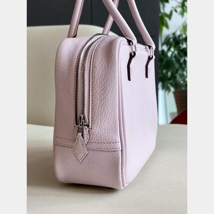 Pre Owned Hermes Plume Mini Pink Leather Top Handle Bag