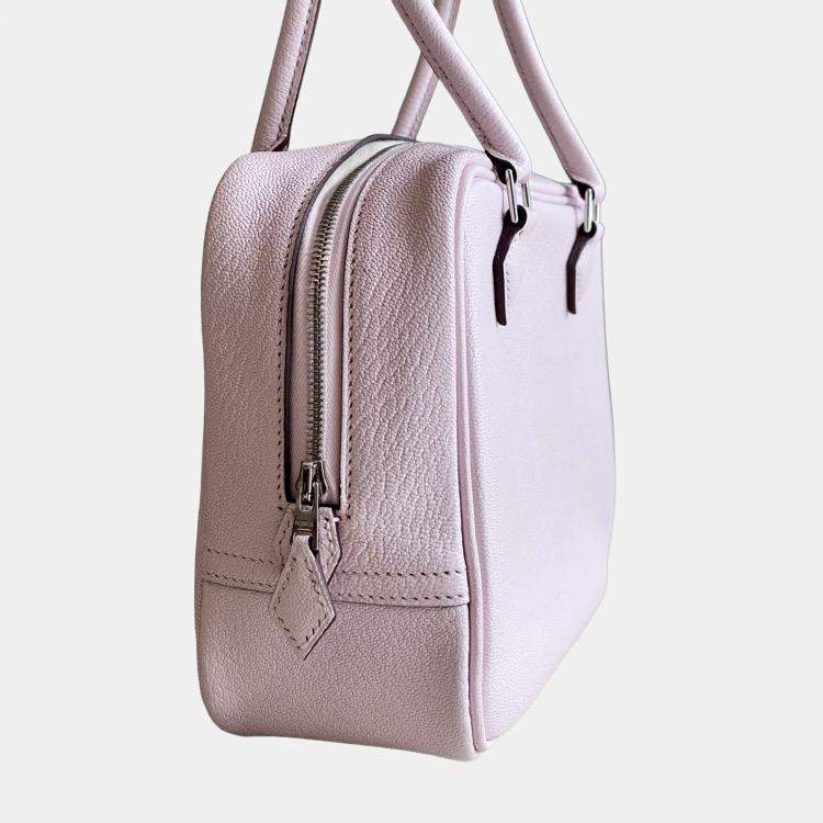 Pre Owned Hermes Plume Mini Pink Leather Top Handle Bag