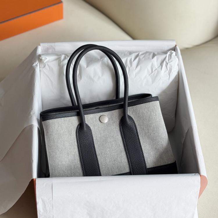 Pre Owned Hermes Garden Party Mini Canvas and Leather Handbag