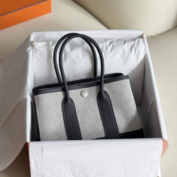 Pre Owned Hermes Garden Party Mini Canvas and Leather Handbag