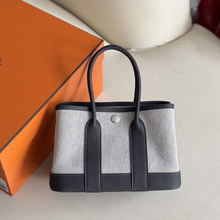 Pre Owned Hermes Garden Party Mini Canvas and Leather Handbag