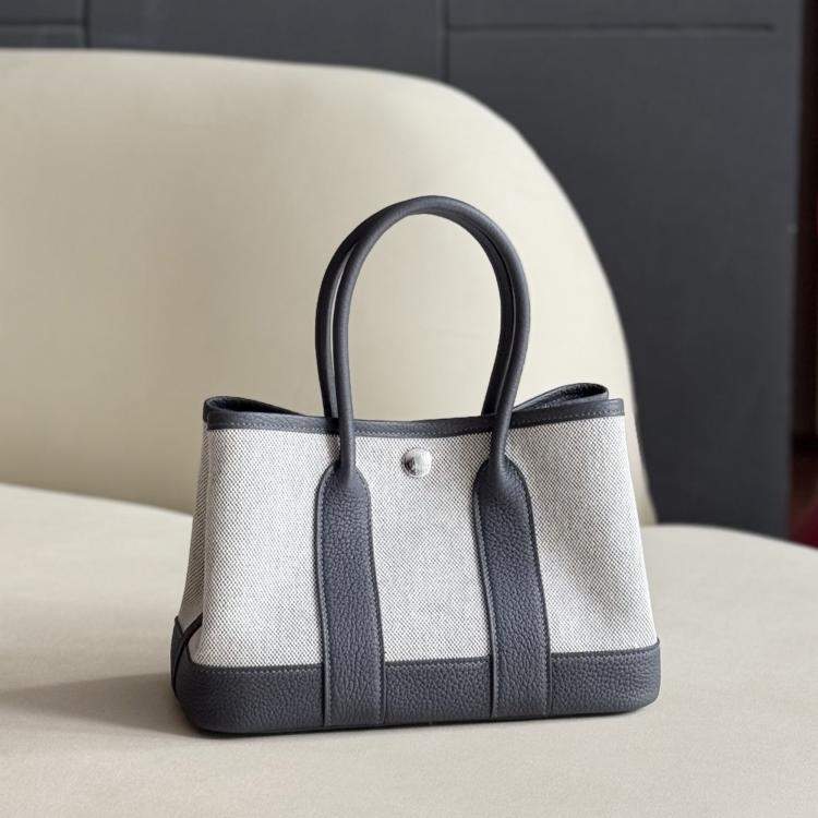 Pre Owned Hermes Garden Party Mini Canvas and Leather Handbag