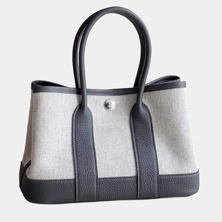 Pre Owned Hermes Garden Party Mini Canvas and Leather Handbag