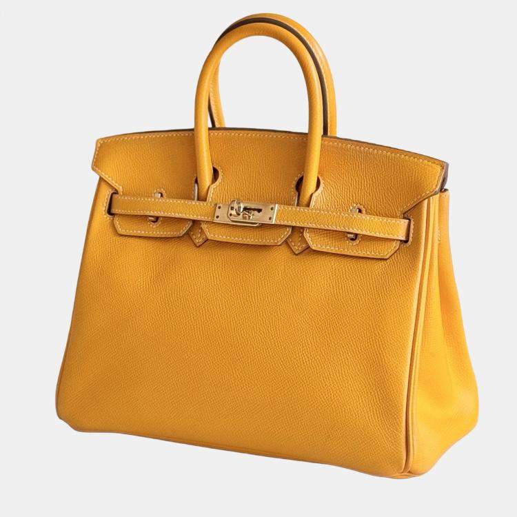 Pre Owned Hermes Birkin 30 Yellow Epsom Leather Handbag