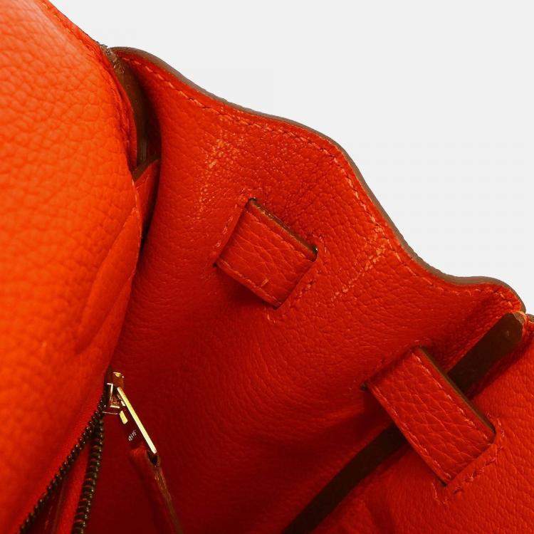 Pre Owned Hermes Kelly 32 Retourne Rouge Pivoine Taurillon Clemence 2way Handbag