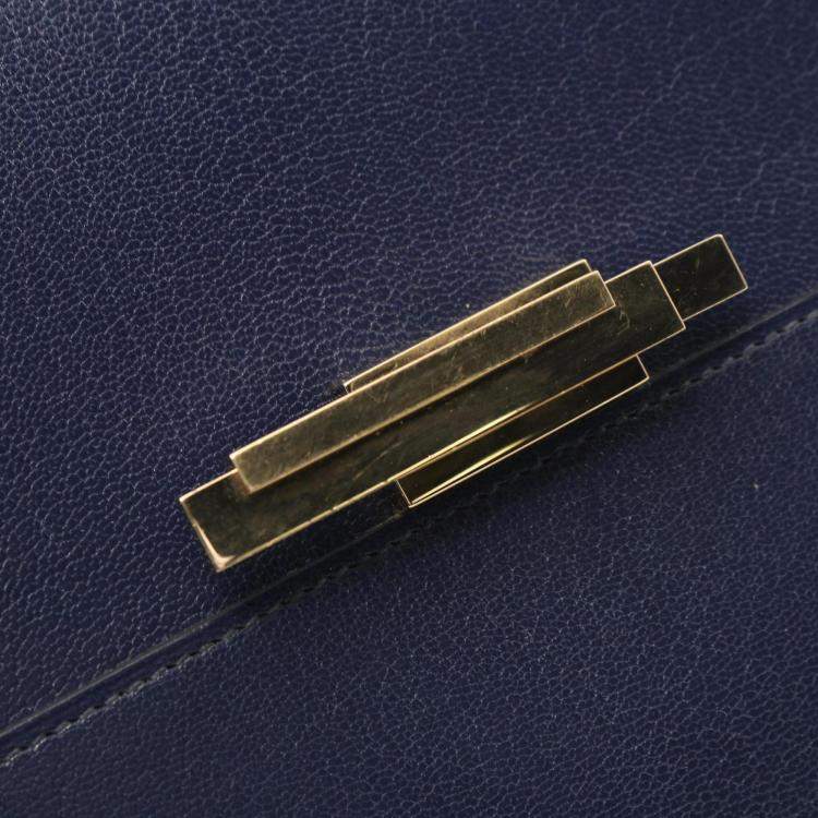 Pre Owned Hermes Cinetic To-Go Chevre Blue Shoulder Bag 