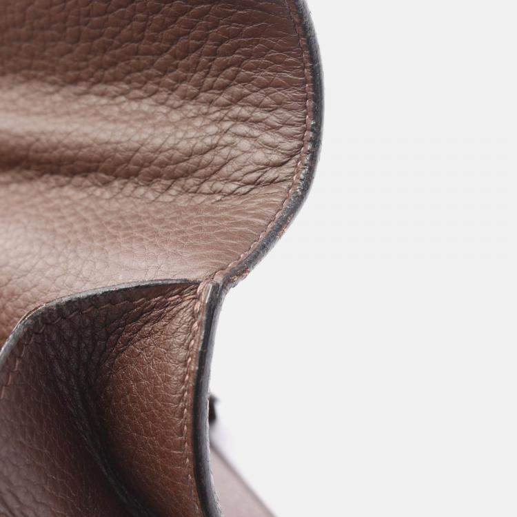 Pre Owned Hermes Sac A Depeche 27 Brown Havane Fjord Leather Business Bag