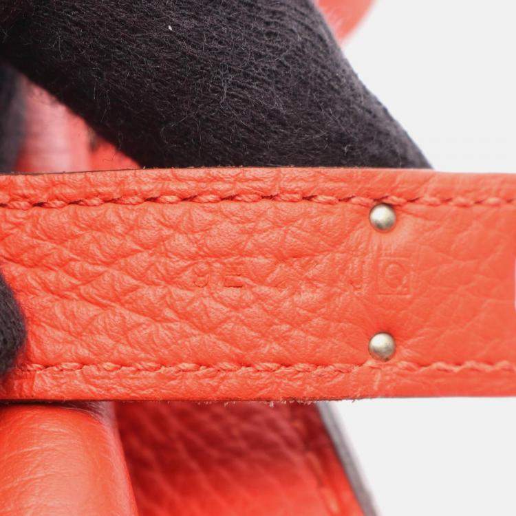 Pre Owned Hermes So Kelly 22 Red Rose Jaipur Togo Leather Shoulder Bag