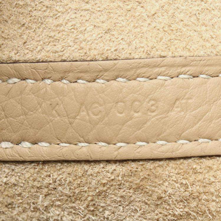 Pre Owned Hermes Picotin Lock Beige Trench Clemence Leather Handbag PM