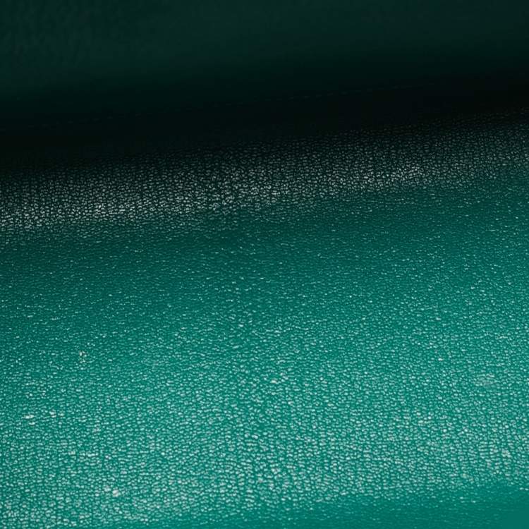 Pre Owned Hermes Malachite Epsom Leather Gold Finish Kelly Sellier 32 Bag