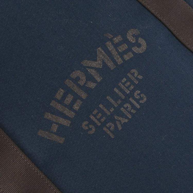 Pre Owned Hermes Navy Toile Officier Sac De Pansage Groom Backpack