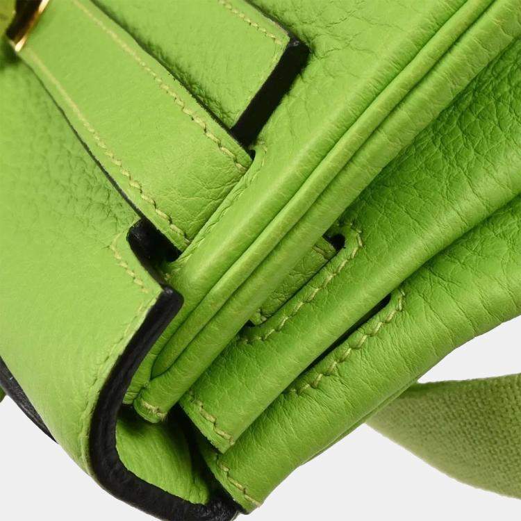 Pre Owned Hermes Apple Green Taurillon Clemence Kelly A Dos GM Backpack
