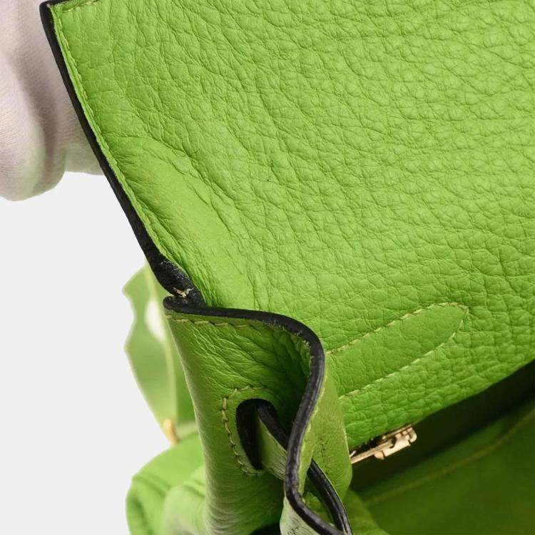 Pre Owned Hermes Apple Green Taurillon Clemence Kelly A Dos GM Backpack