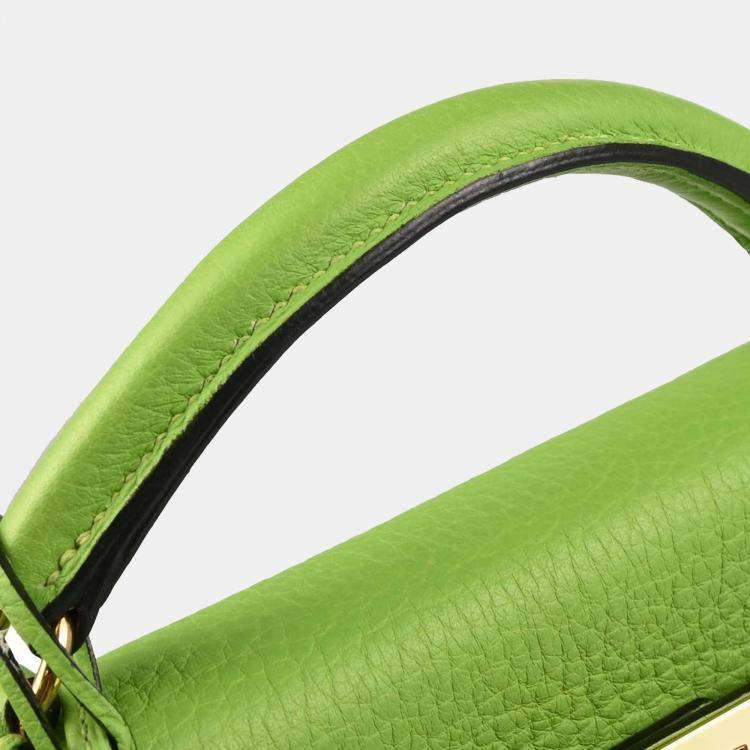 Pre Owned Hermes Apple Green Taurillon Clemence Kelly A Dos GM Backpack