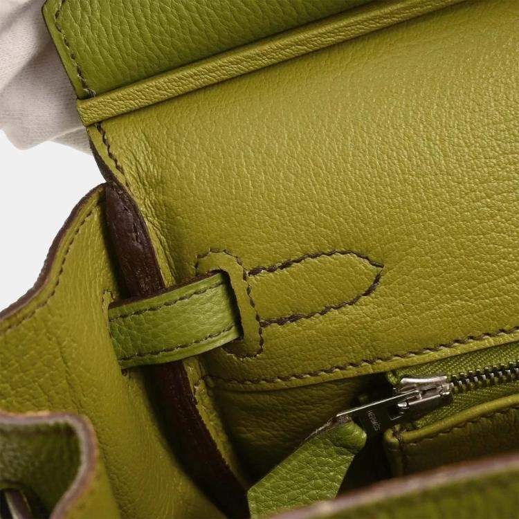 Pre Owned Hermes Anis Green Togo Birkin 25 Handbag