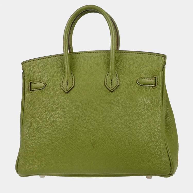 Pre Owned Hermes Anis Green Togo Birkin 25 Handbag