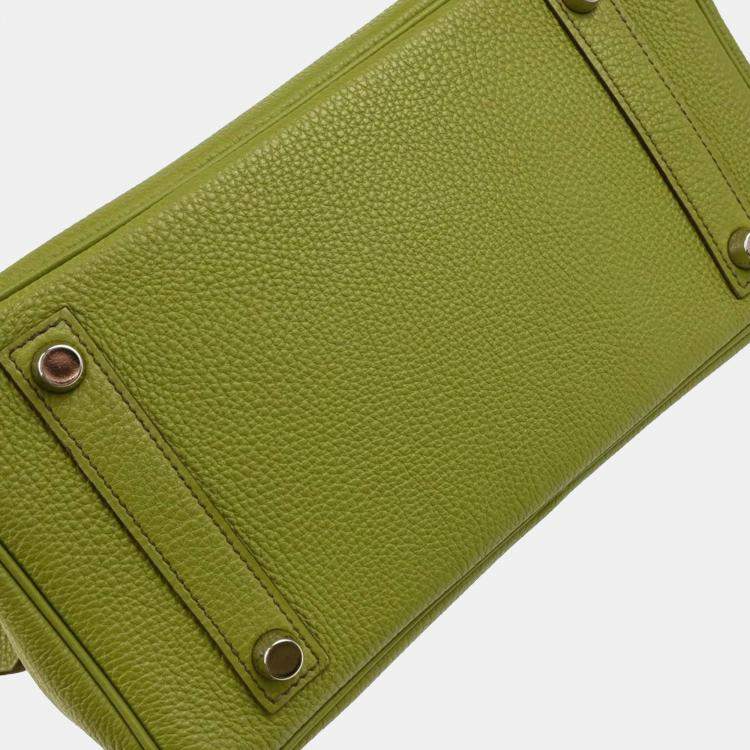 Pre Owned Hermes Anis Green Togo Birkin 25 Handbag