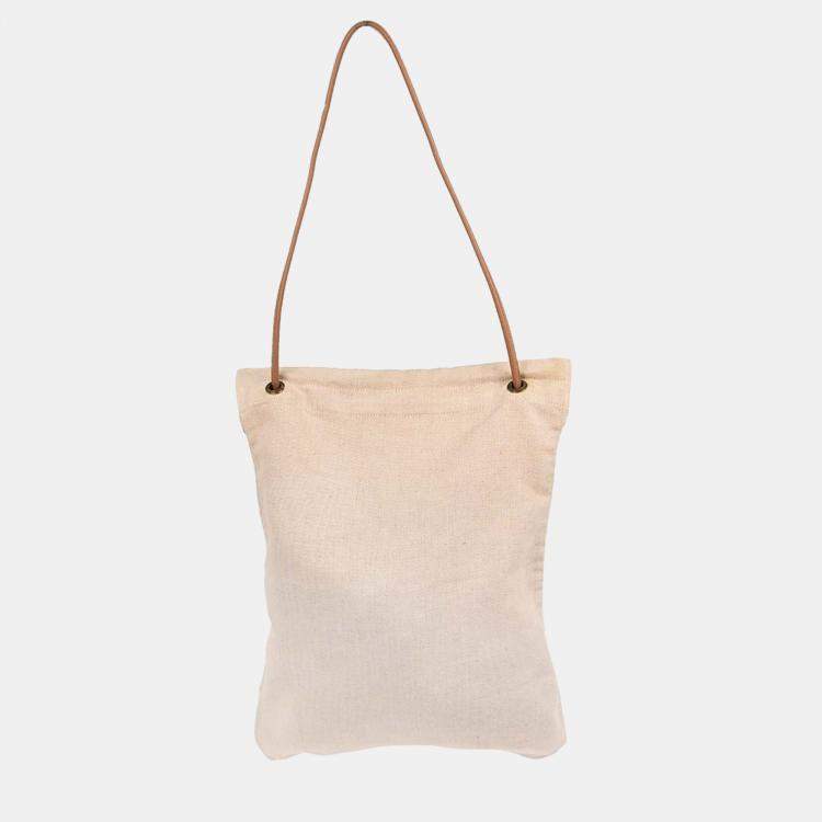 Pre Owned Hermes Beige Gold Toile Chevrons Aline GM Shoulder Bag