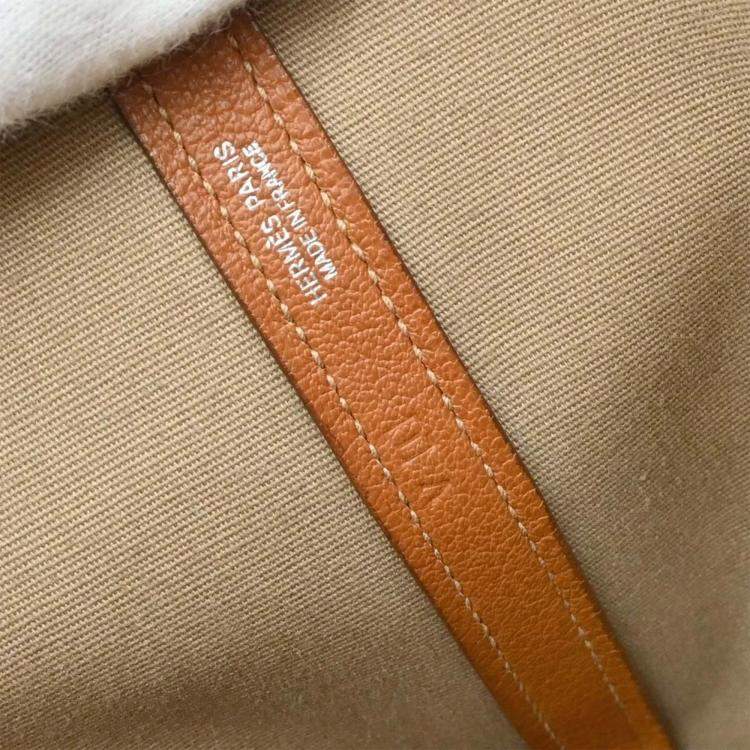 Pre Owned Hermes Garden File PM 2way Orange Toile Officier Buffalo  Tote Bag