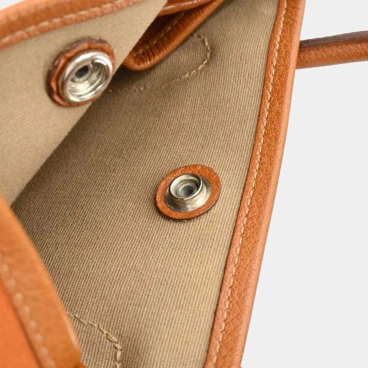 Pre Owned Hermes Garden File PM 2way Orange Toile Officier Buffalo  Tote Bag