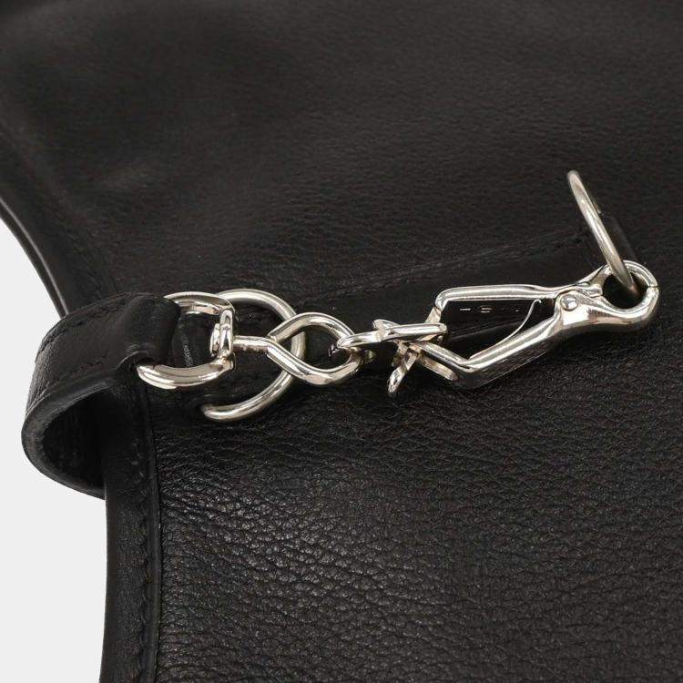 Pre Owned Hermes Evergrain Trim 31 Black Leather Shoulder Bag