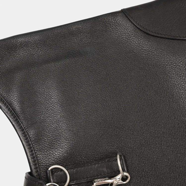 Pre Owned Hermes Evergrain Trim 31 Black Leather Shoulder Bag