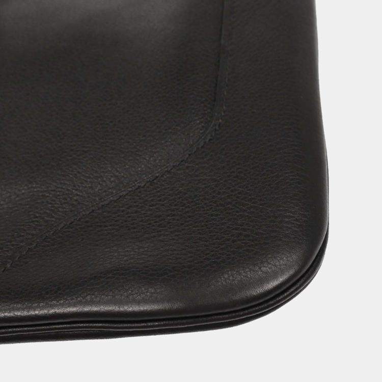 Pre Owned Hermes Evergrain Trim 31 Black Leather Shoulder Bag