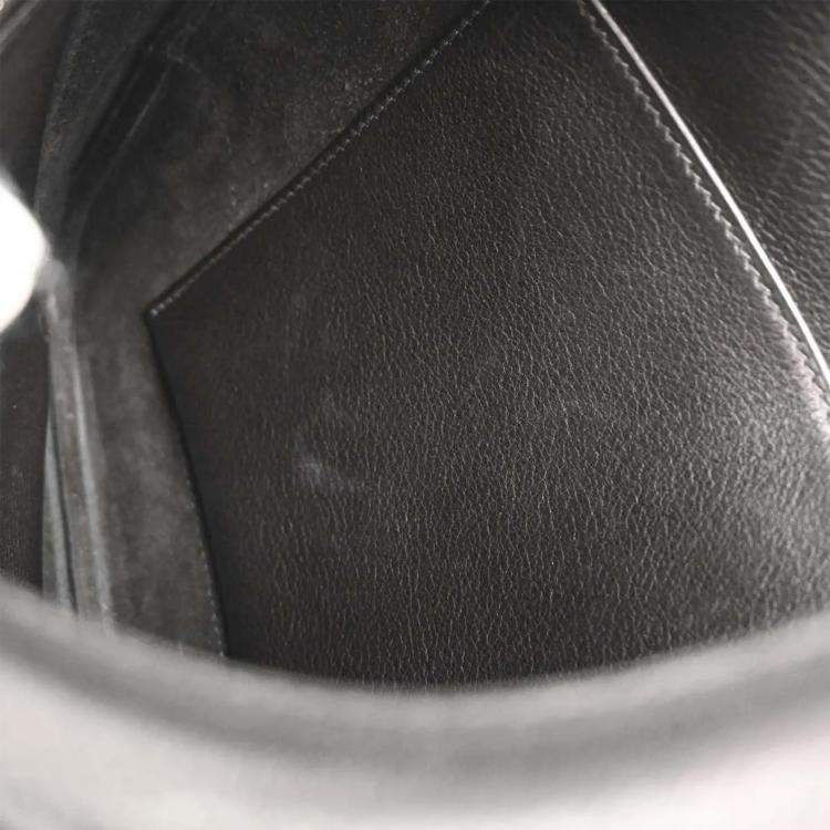 Pre Owned Hermes Evergrain Trim 31 Black Leather Shoulder Bag