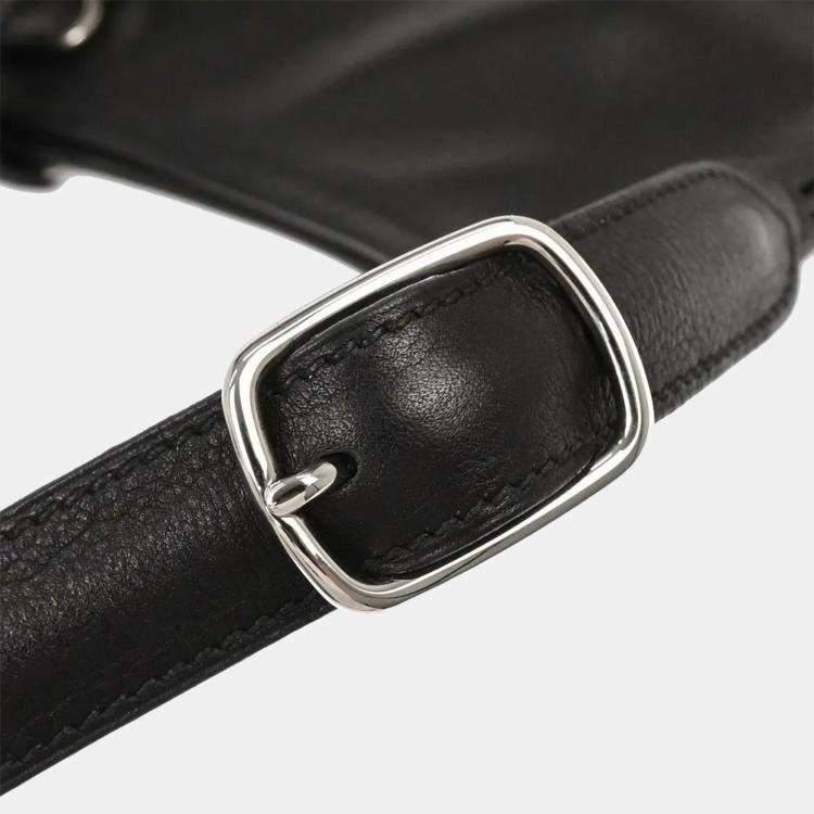 Pre Owned Hermes Evergrain Trim 31 Black Leather Shoulder Bag