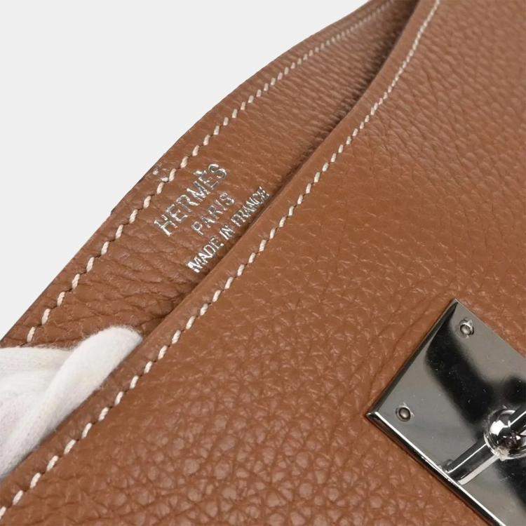 Pre Owned Hermes Kelly Depeche 38 Gold Taurillon Clemence Business Handbag