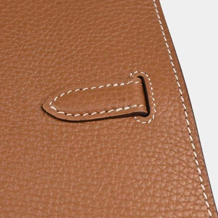 Pre Owned Hermes Kelly Depeche 38 Gold Taurillon Clemence Business Handbag