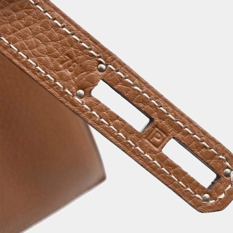 Pre Owned Hermes Kelly Depeche 38 Gold Taurillon Clemence Business Handbag