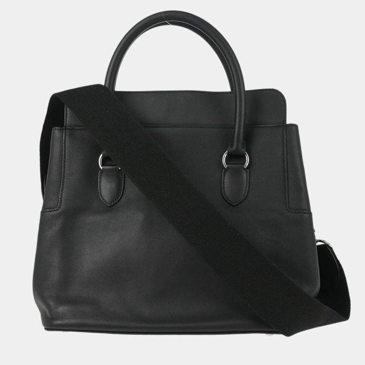 Pre Owned Hermes Toolbox 26 Black Swift 2way Handbag