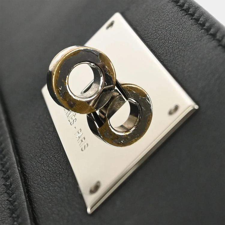 Pre Owned Hermes Toolbox 26 Black Swift 2way Handbag