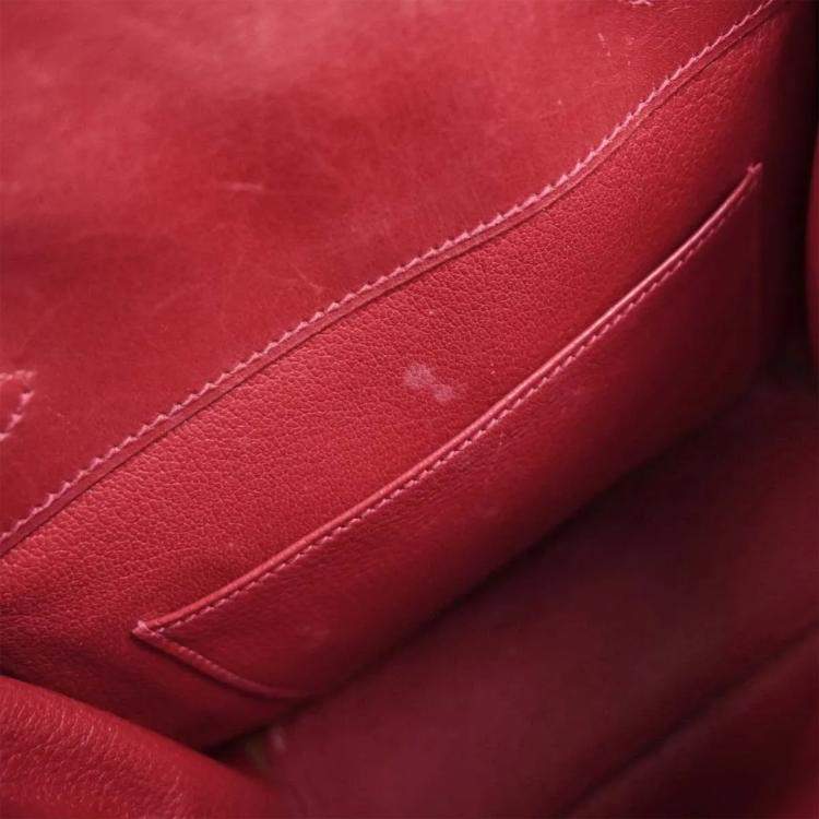 Pre Owned Hermes Kelly A Dos Rouge Vif Box Calf Backpack PM
