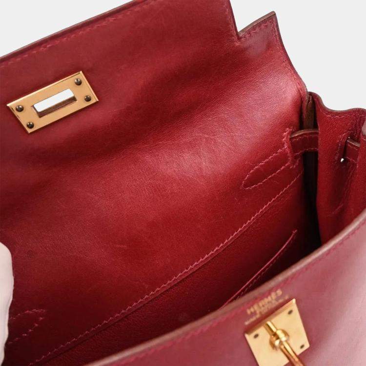 Pre Owned Hermes Kelly A Dos Rouge Vif Box Calf Backpack PM